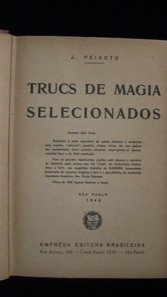 TRUCS  DE  MAGIA  SELECIONADOS  (J. Peixoto)